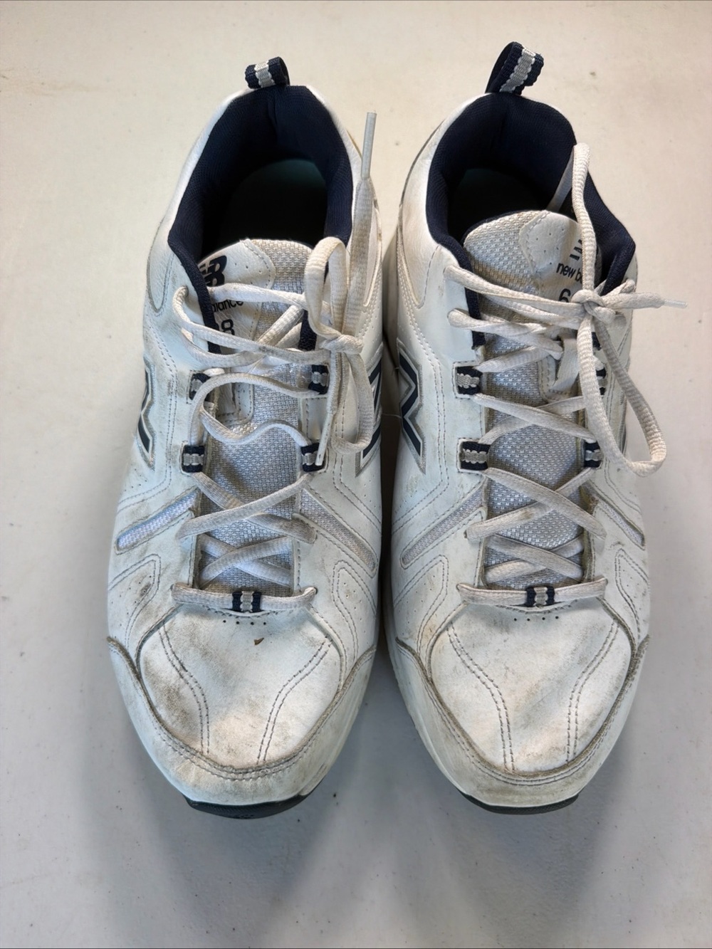 New Balance White and Navy Men's Athletic Trainers